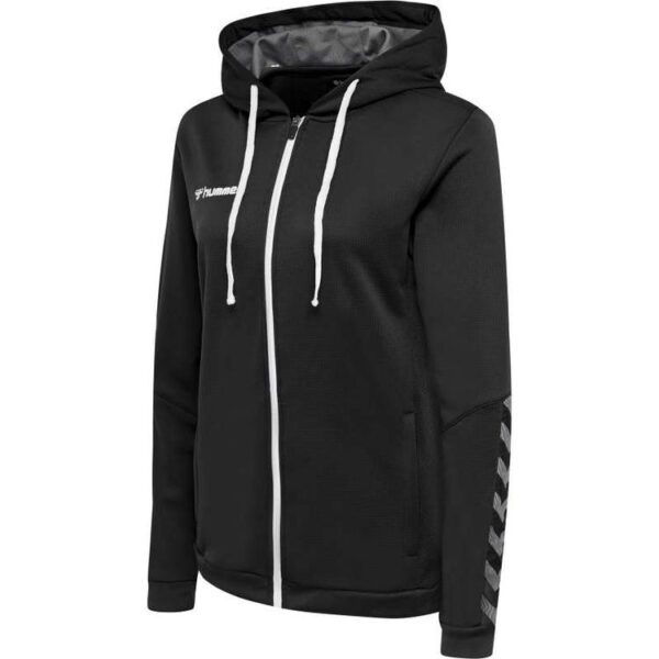 hummel authentic poly zip hoodie damen black white 204939 2114 gr l