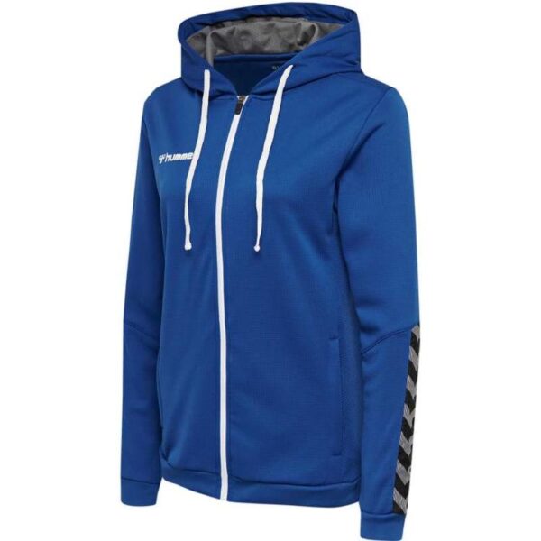 hummel authentic poly zip hoodie damen true blue 204939 7045 gr s