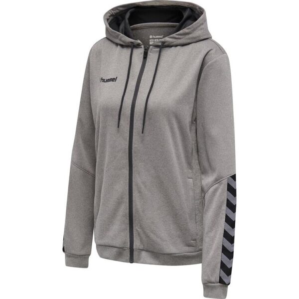 hummel authentic poly zip hoodie damen grey melange 204939 2006 gr s