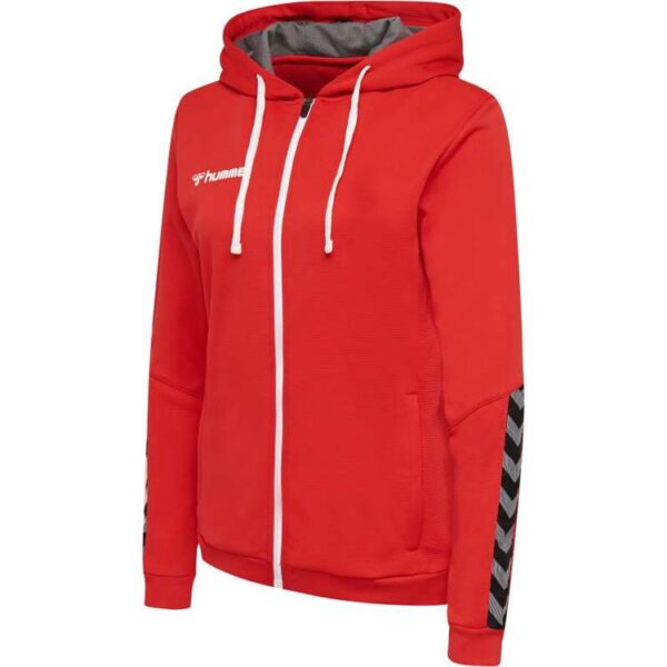 hummel authentic poly zip hoodie damen true red 204939 3062 gr s