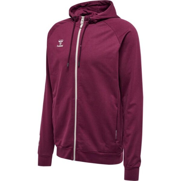 hummel move grid baumwoll zip hoody 215007 grape wine gr