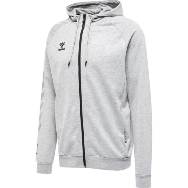 hummel move grid baumwoll zip hoody 215007 grey melange gr