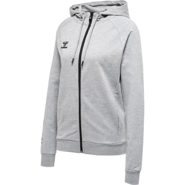 hummel move grid baumwoll zip hoody damen 215009 grey melange gr m