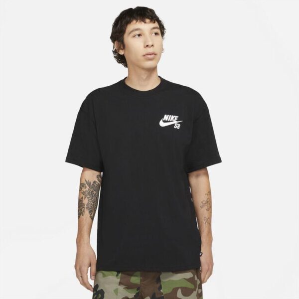 nike sb mens logo skate t shirt dc7817 black white gr l