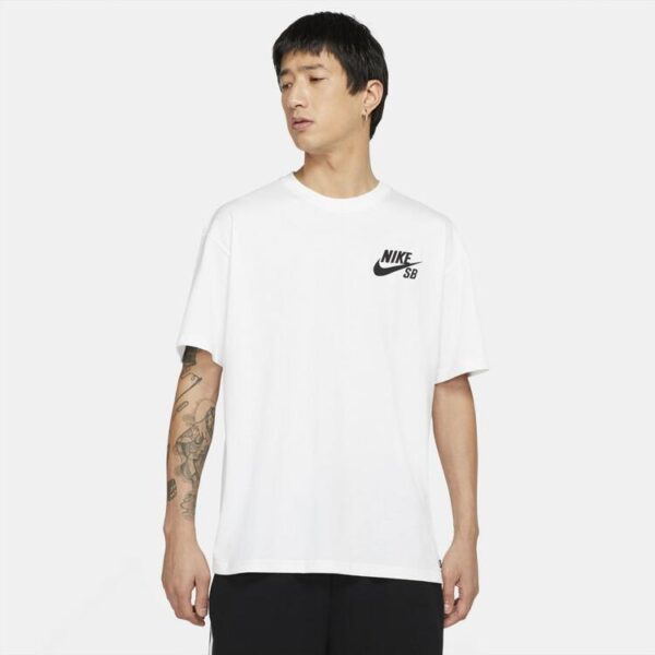 nike sb mens logo skate t shirt dc7817 white black gr l