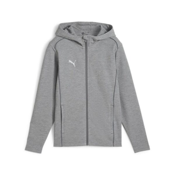 puma teamfinal casuals hooded jkt jr 658529 medium gray heather puma silver gr 128