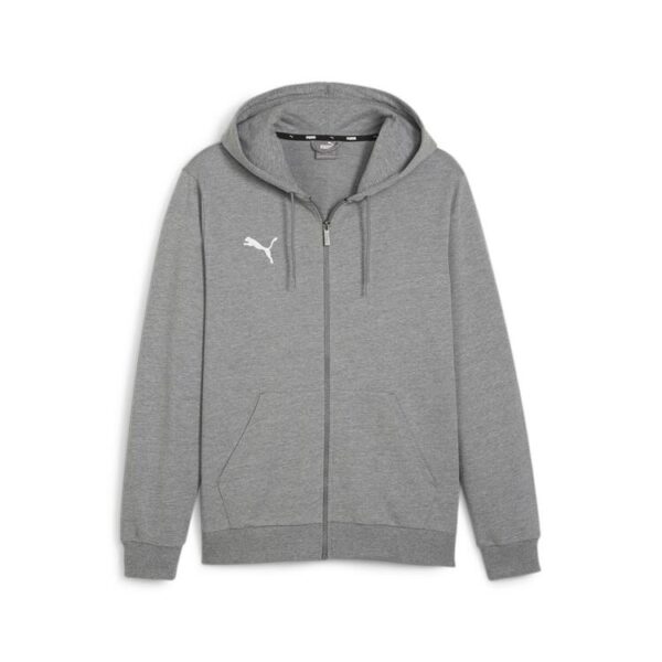 puma teamgoal casuals hooded jacket 658595 medium gray heather puma white gr s