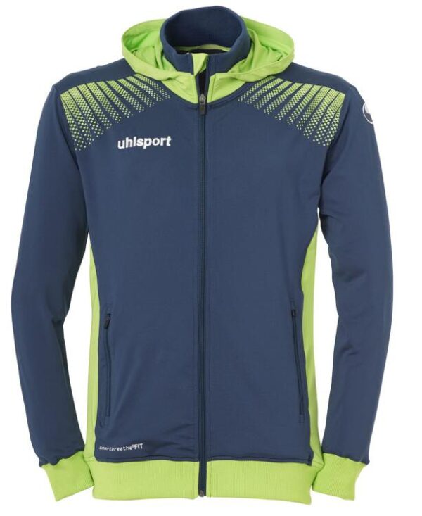 uhlsport goal tec kapuzenjacke petrol flashgruen l