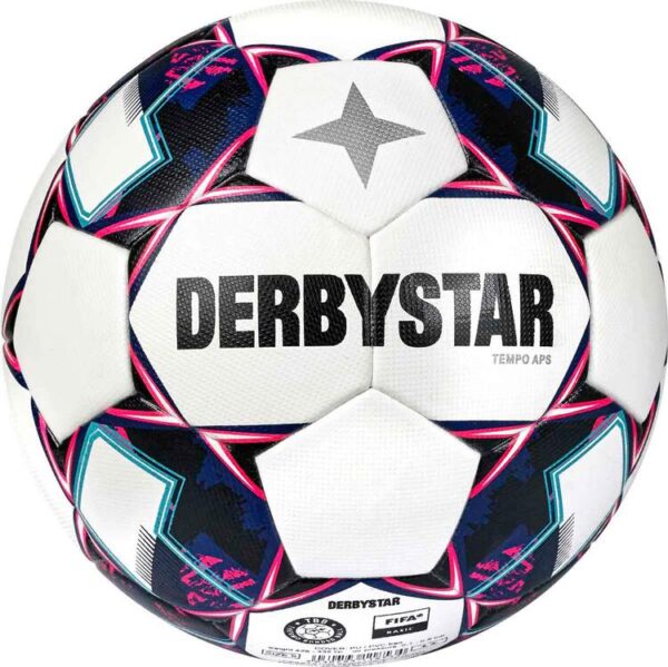 derbystar tempo aps v22 1182500160 weiss blau pink gr 5