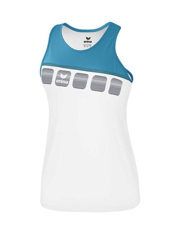 erima 5 c tanktop kinder weiss oriental blue colonial blue 1081930 gr 152