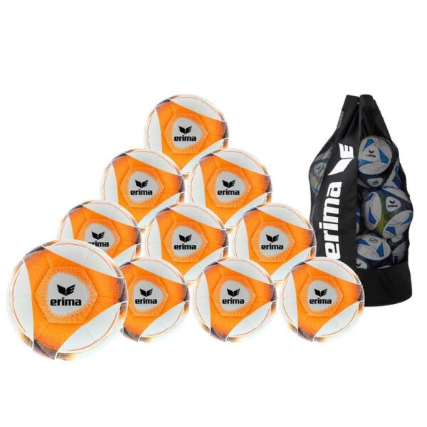 erima hybrid training 20 fluo orange 10er ballpaket inkl ballsack gr 5