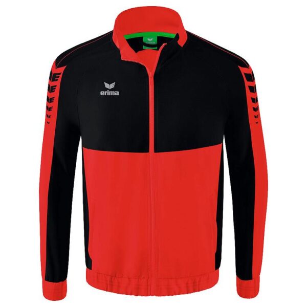 erima six wings praesentationsjacke erwachsene rot schwarz groesse l