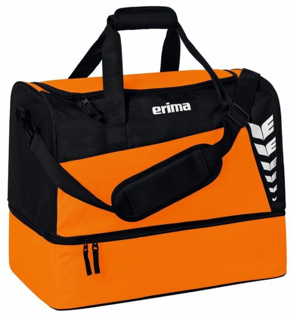 erima six wings sporttasche mit bodenfach 7232314 orange schwarz gr l