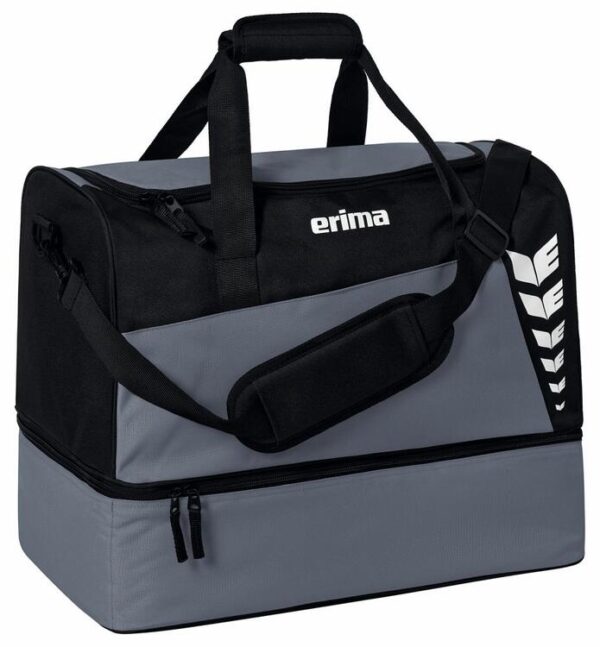 erima six wings sporttasche mit bodenfach slate grey schwarz groesse l