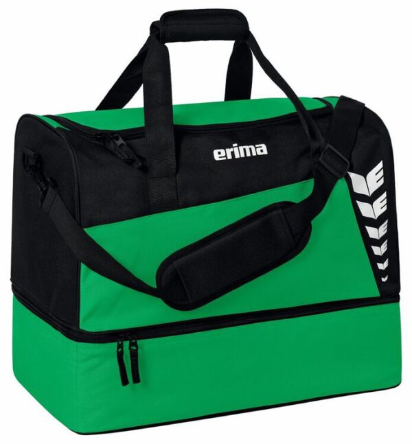 erima six wings sporttasche mit bodenfach smaragd schwarz groesse m