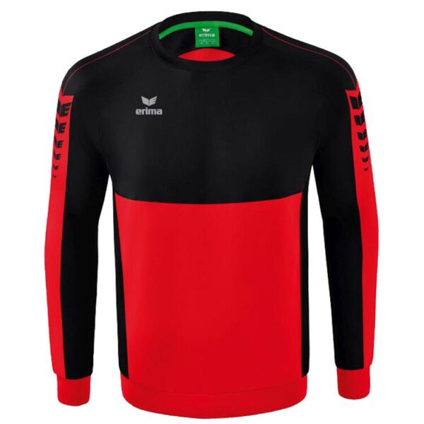 erima six wings sweatshirt erwachsene rot schwarz groesse l