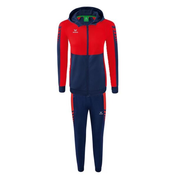 erima six wings trainingsanzug mit kapuze damen farbe new navy rot gr 36