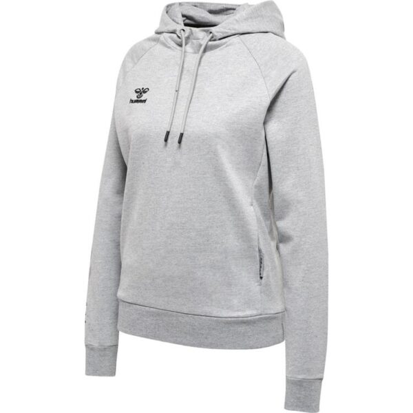 hummel move grid baumwoll hoody damen 214787 grey melange gr l