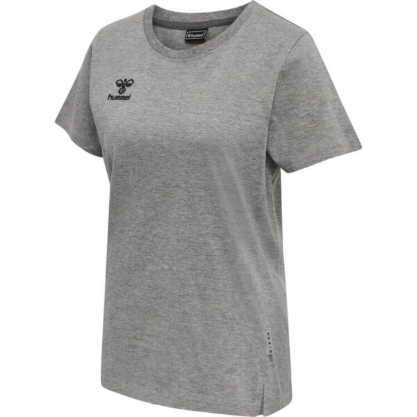 hummel move grid baumwoll t shirt damen 214793 grey melange gr