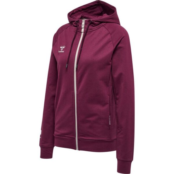 hummel move grid baumwoll zip hoody damen 215009 grape wine gr