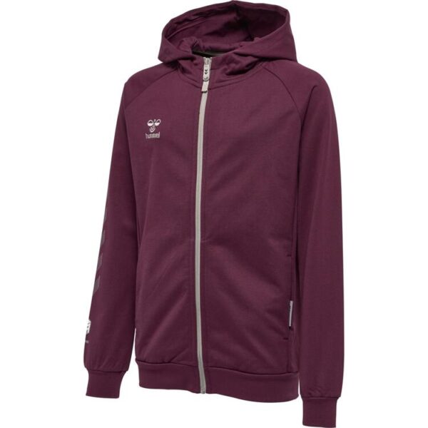 hummel move grid baumwoll zip hoody kinder 215008 grape wine gr 128