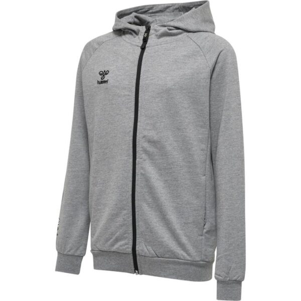 hummel move grid baumwoll zip hoody kinder 215008 grey melange gr 128