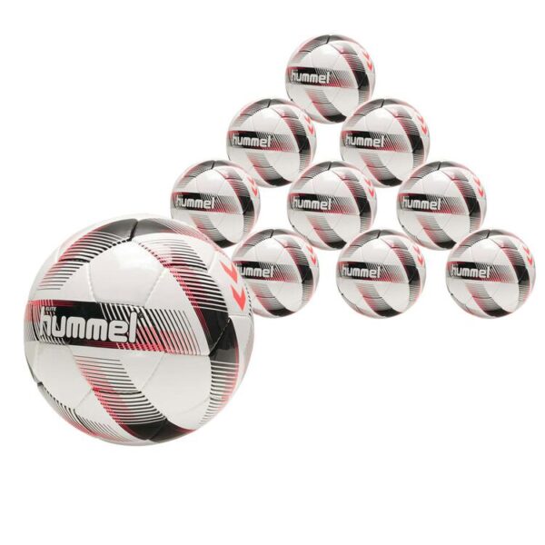 hummel trainingsball elite 10er ballpaket white black red 5