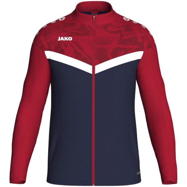 jako polyesterjacke iconic 9324 marine chili rot gr 116