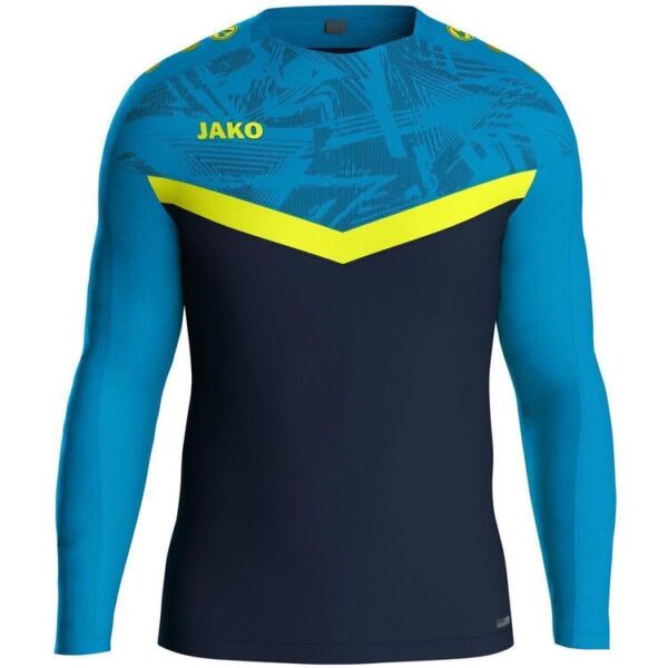 jako sweat iconic 8824 marine jako blau neongelb gr 116