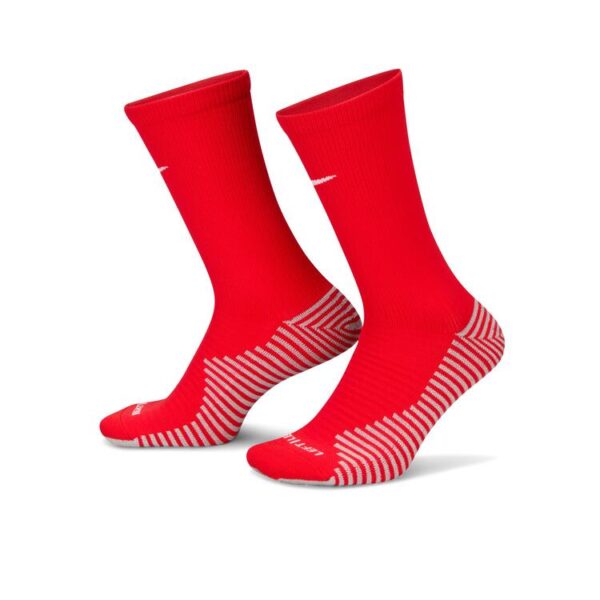 nike dri fit strike crew socken fz8485 university red white gr s