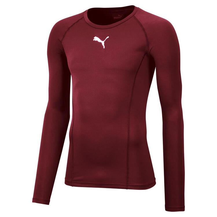 puma liga baselayer tee ls 655920 cordovan gr m