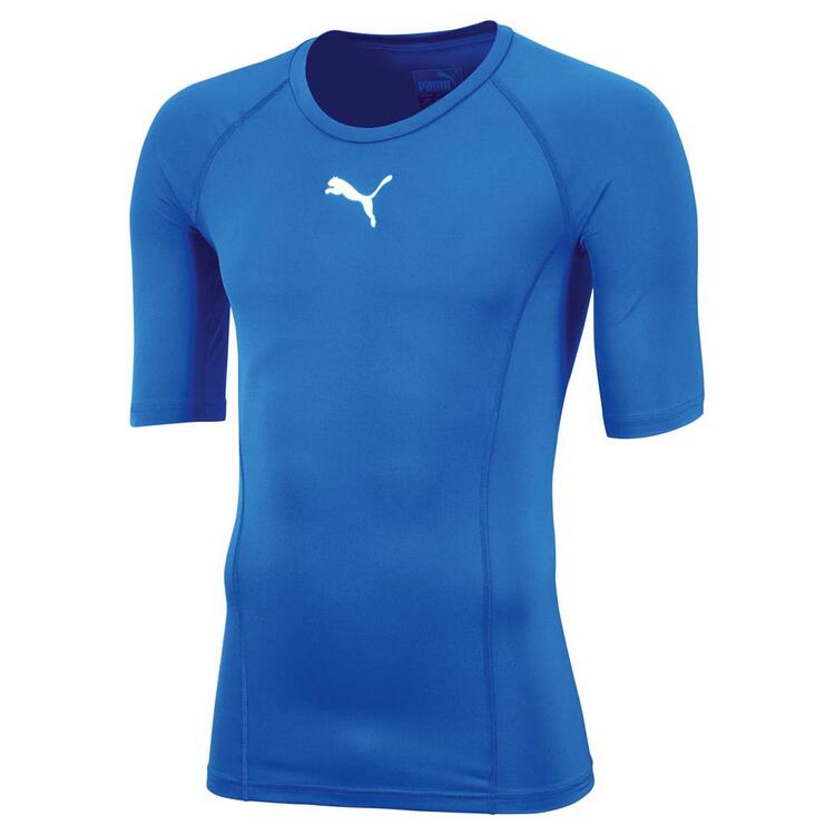 puma liga baselayer tee ss jr 655919 electric blue lemonade gr 116