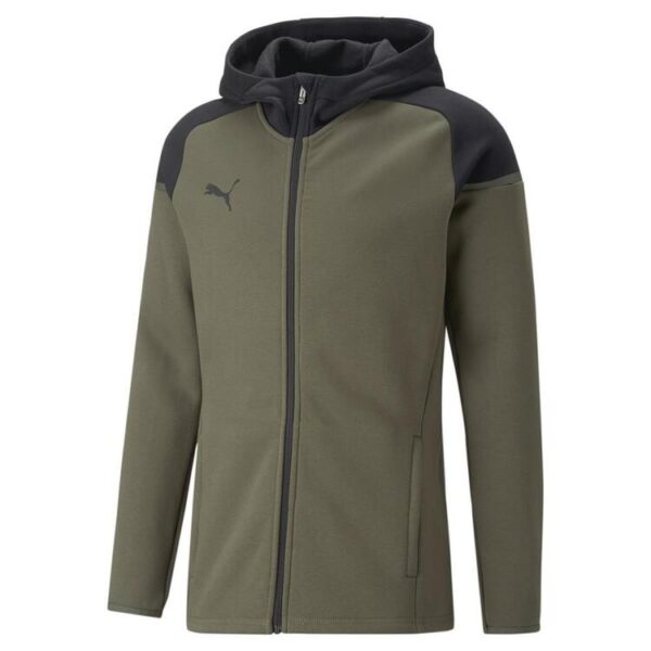 puma teamcup casuals hooded jkt 657987 green moss gr