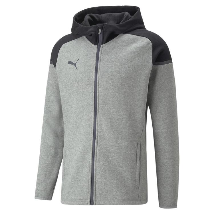 puma teamcup casuals hooded jkt 657987 medium gray heather gr l