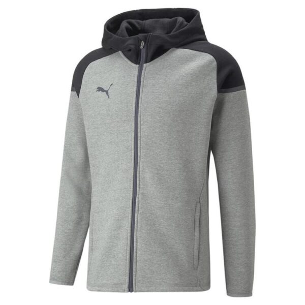 puma teamcup casuals hooded jkt 657987 medium gray heather gr m