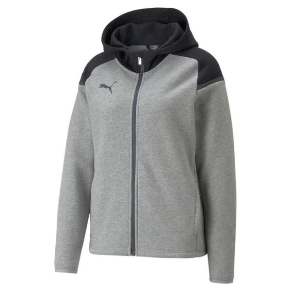 puma teamcup casuals hooded jkt wmn 658419 medium gray heather gr s