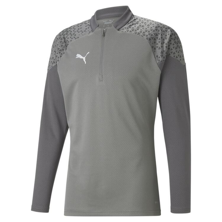 puma teamcup training 1 4 zip top 657982 flat medium gray gr