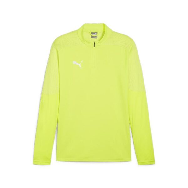 puma teamfinal training 1 4 zip top 658551 electric lime puma silver gr l