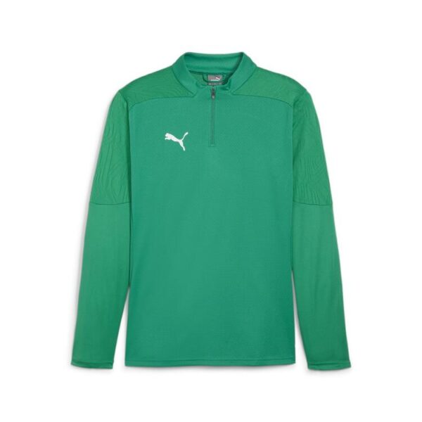 puma teamfinal training 1 4 zip top 658551 sport green puma silver gr l