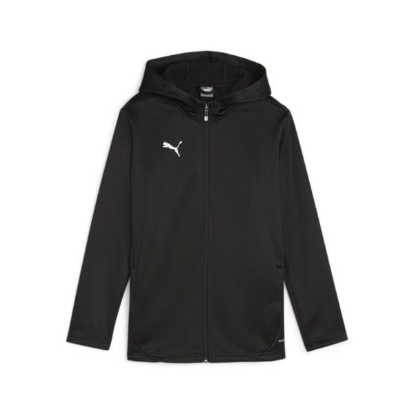 puma teamfinal training fleece jkt jr 659043 puma black puma silver gr 116