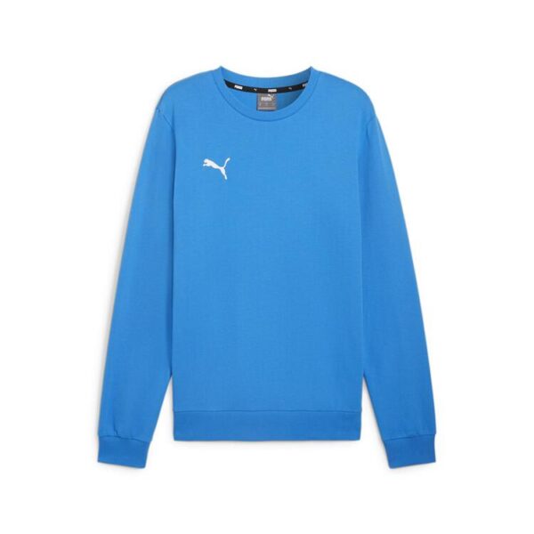 puma teamgoal casuals crew neck sweat 658592 ignite blue puma white gr l