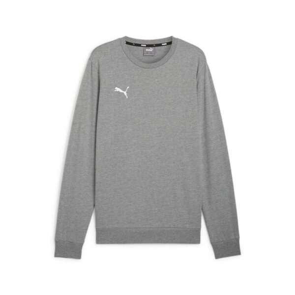 puma teamgoal casuals crew neck sweat 658592 medium gray heather puma white gr l