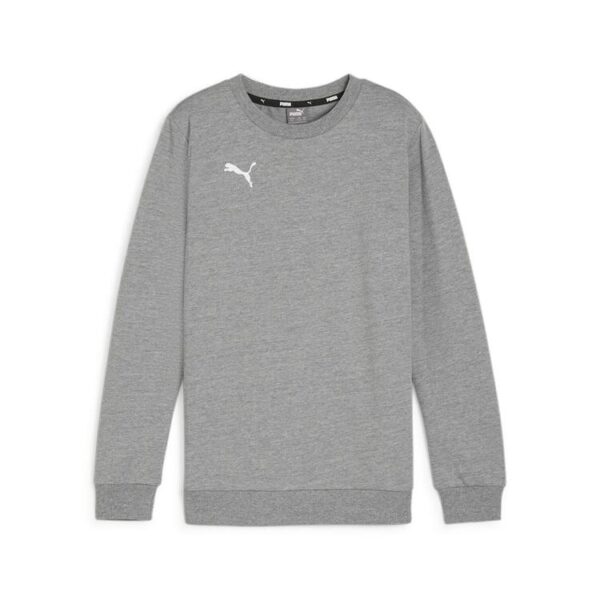 puma teamgoal casuals crew neck sweat jr 658593 medium gray heather puma white gr 116