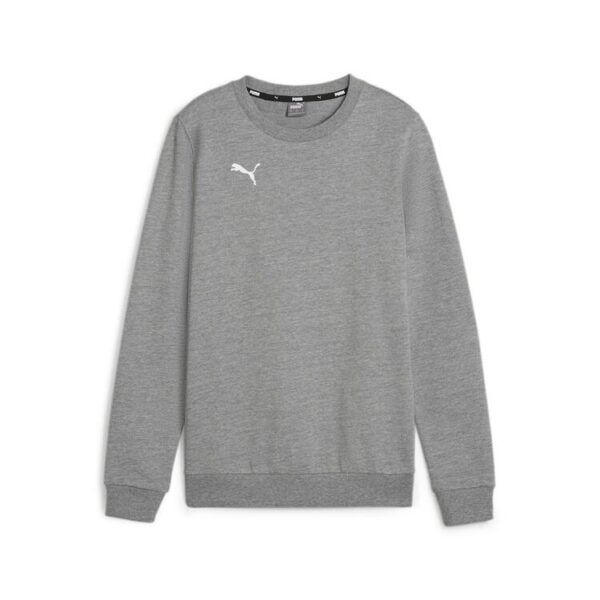 puma teamgoal casuals crew neck sweat wmn 658594 medium gray heather puma white gr l