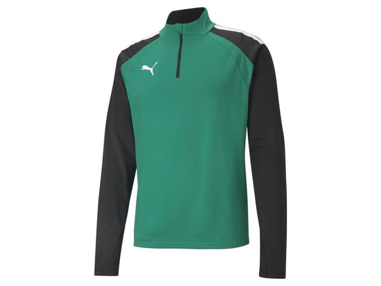 puma teamliga 1 4 zip top 657236 pepper green puma black gr l