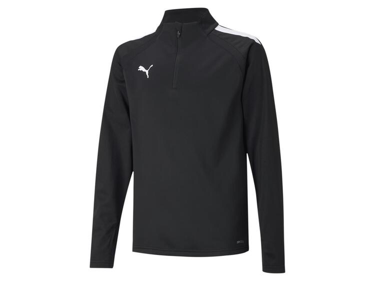 puma teamliga 1 4 zip top jr 657237 puma black puma white gr 140