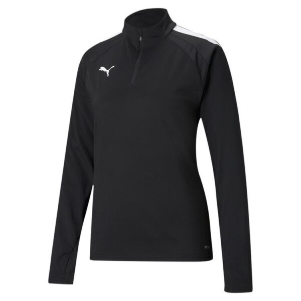 puma teamliga 1 4 zip top w 657253 puma black puma white gr l