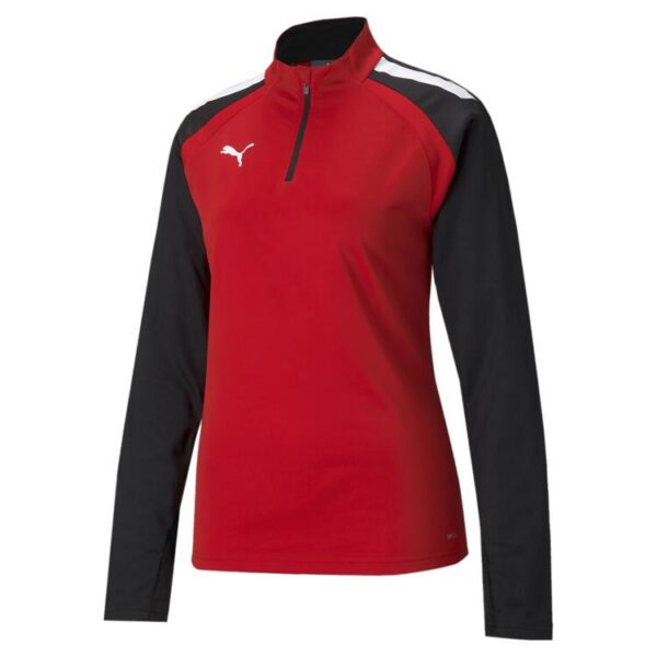 puma teamliga 1 4 zip top w 657253 puma red puma black gr s