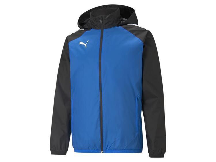 puma teamliga all weather jacket 657245 electric blue lemonade puma black gr