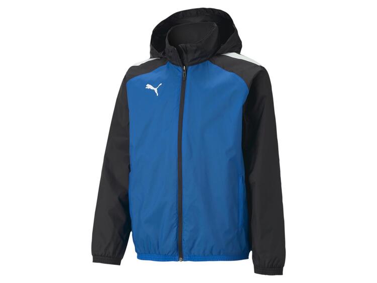 puma teamliga all weather jkt jr 657246 electric blue lemonade puma black gr 116